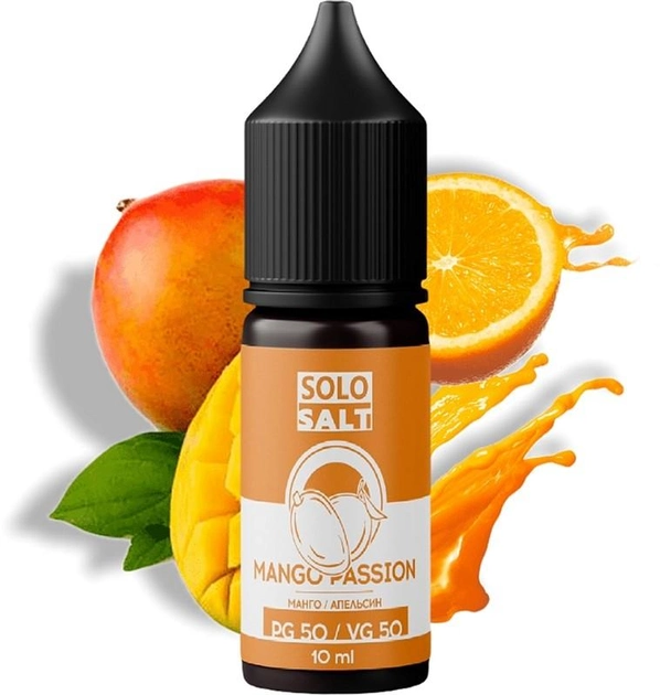 Жидкость для POD систем SoloSalt Mango Passion 25 мг 10 мл (Манго + апельсин) (4820256390078) - изображение 1