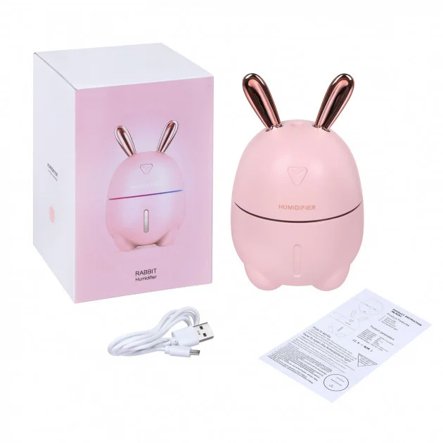 Зайка Увлажнитель воздуха и ночник 2в1 Humidifier, Розовый - Фото 1 Зайка Увлажнитель воздуха и ночник 2в1 Humidifier, Розовый - изображение 1