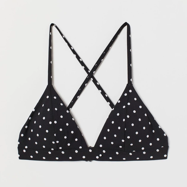 Верхняя часть купальника женская H&M 5596309-ABPP 44 Черная в горошек (3000002913879) - Фото 1 Верхняя часть купальника женская H&M 5596309-ABPP 44 Черная в горошек (3000002913879) - изображение 1