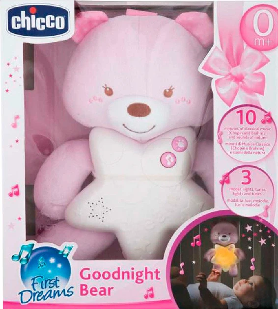 Zabawka muzyczna Chicco Goodnight Bear Różowa (8058664079704) - obraz 2