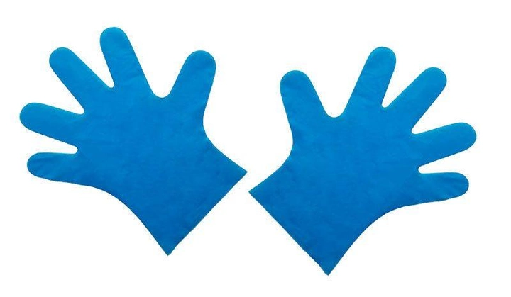 Перчатки TPE Unex Medical Products неопудренные нестерильные размер L 200 шт. — 100 пар Голубые (77-47-1) - изображение 2