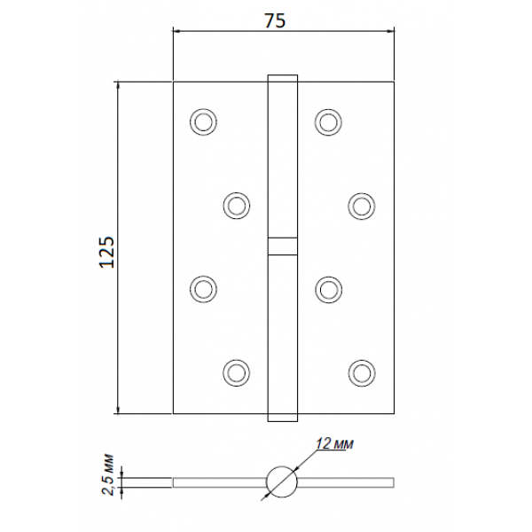 Петля Apecs 125*75-B-Steel-AB-L (10242) - зображення 2