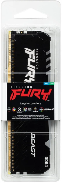 Оперативна пам'ять Kingston Fury DDR4-3200 16384 MB PC4-25600 Beast RGB Black (KF432C16BBA/16) - зображення 5