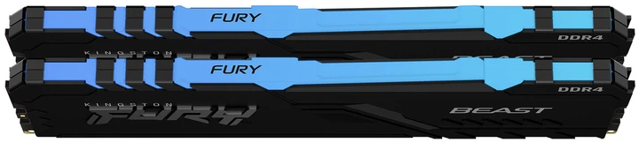 RAM Kingston Fury DDR4-2666 16384MB PC4-21300 (zestaw 2x8192) Bestia RGB Czarny (KF426C16BBAK2/16) - obraz 2