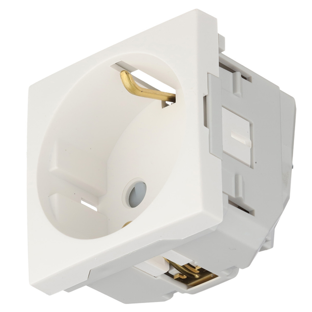 Розетка одинарная с заземлением EFAPEL QUADRO 2 MOD 16А 250V белый ...