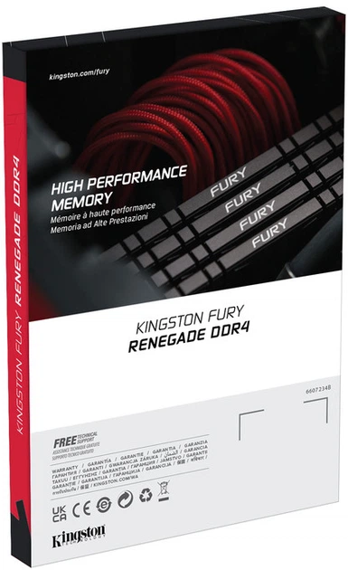 Оперативна пам'ять Kingston Fury DDR4-3600 16384 MB PC4-28800 (Kit of 2x8192) Renegade Black (KF436C16RBK2/16) - зображення 3