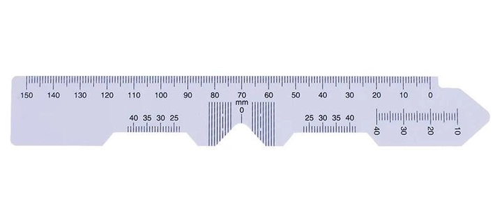 Линейка пупиллометр № 1 Hbbit Tools для измерения монокулярного и бинокулярного межзрачкового расстояния 150 мм (mpm_7455) - зображення 1