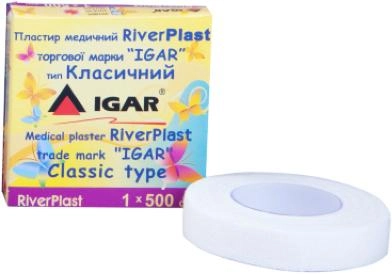 Пластырь медицинский Igar RiverPlast Классический на хлопковой основе 1 см х 500 см (4820017606172) - изображение 1