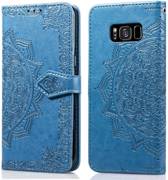 Чехол Vintage для Samsung Galaxy S8 / G950 книжка с узором голубой - Фото 1 Чехол Vintage для Samsung Galaxy S8 / G950 книжка с узором голубой - изображение 1