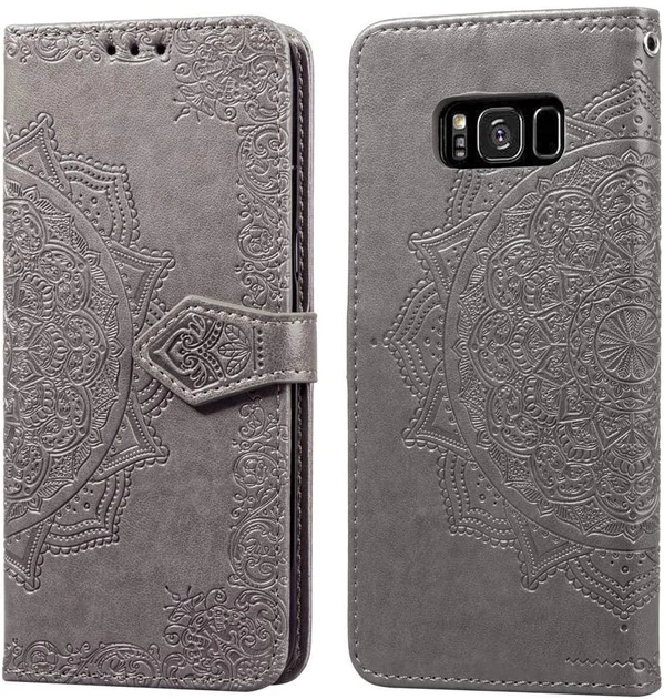 Чохол Vintage для Samsung Galaxy S8 / G950 книжка з сірим візерунком - Фото 1 Чохол Vintage для Samsung Galaxy S8 / G950 книжка з сірим візерунком - зображення 1