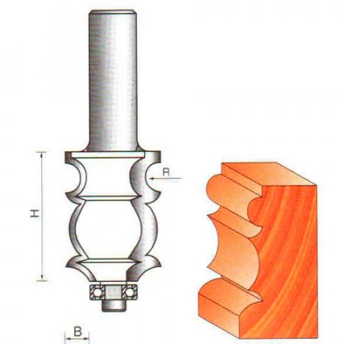 Фреза ГЛОБУС 2038 кромочная фигурная d12 D30 h40 R5 - Фото 2 Фреза ГЛОБУС 2038 кромочная фигурная d12 D30 h40 R5 - изображение 2