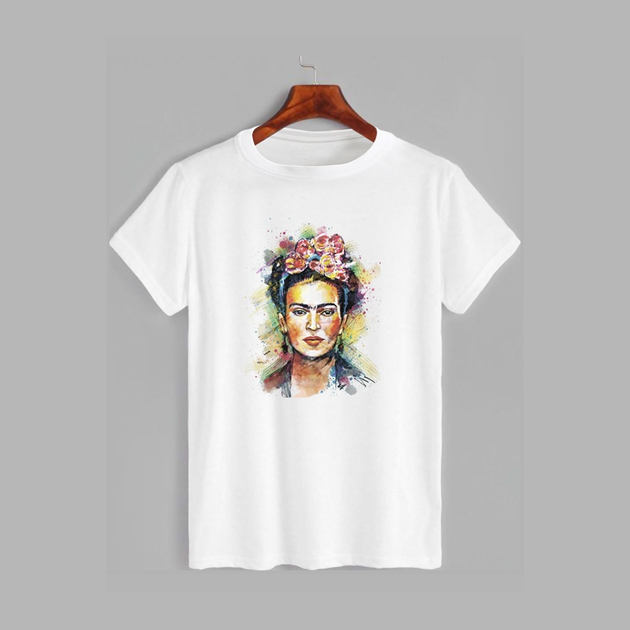 Акція на Футболка бавовняна довга чоловіча Likey Frida Kahlo - Фріда Кало M150-0131 L Біла від Rozetka