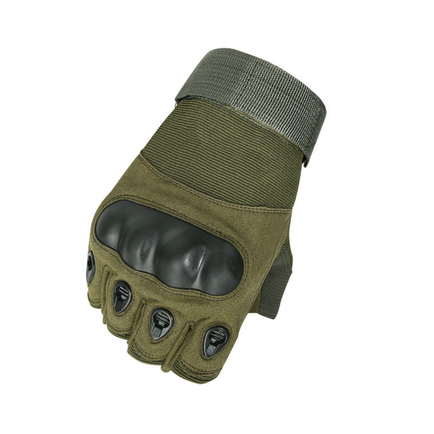 Перчатки тактические Lesko E301 Green L беспалые армейские для спецслужб (F_7330-27152) - изображение 1