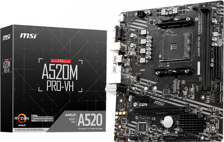 Материнская плата MSI A520M Pro-VH (sAM4, AMD A520, PCI-Ex16) - изображение 5