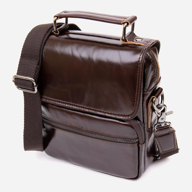 Акція на Чоловіча сумка шкіряна Vintage Коричнева (leather-20412) від Rozetka
