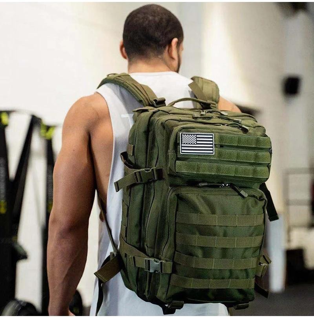 Рюкзак тактический ARMY мужской военный для похода туристический спортивный зеленый хаки(18-0002) - изображение 1
