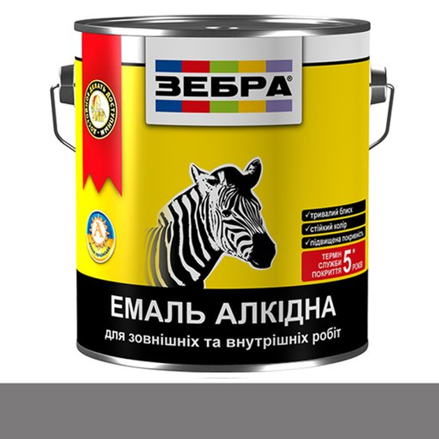 Емаль алкідна ZEBRA ПФ-116 темно-сіра 2.8 кг (10415580) - зображення 2