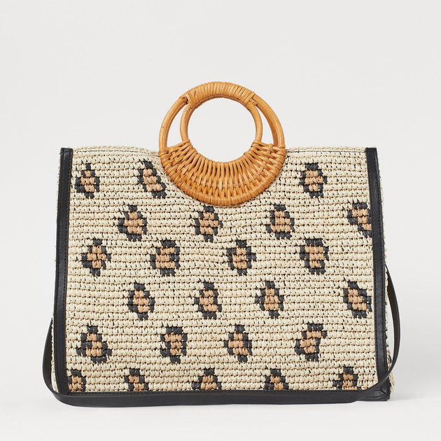 Женская сумка H&M 8588711-ABFP Бежевая в черные узоры (3000003581121 ...