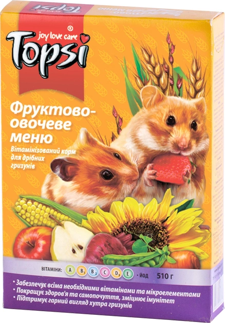 Упаковка корма для грызунов Topsi Фруктово-овощное меню 510 г 16 шт (14820122208244) 