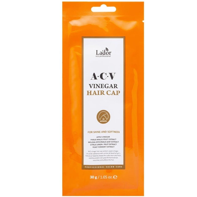 Маска-шапка для волос с яблочным уксусом Lador AVC Vinegar Hair Cap 1 шт (8809273160129) 