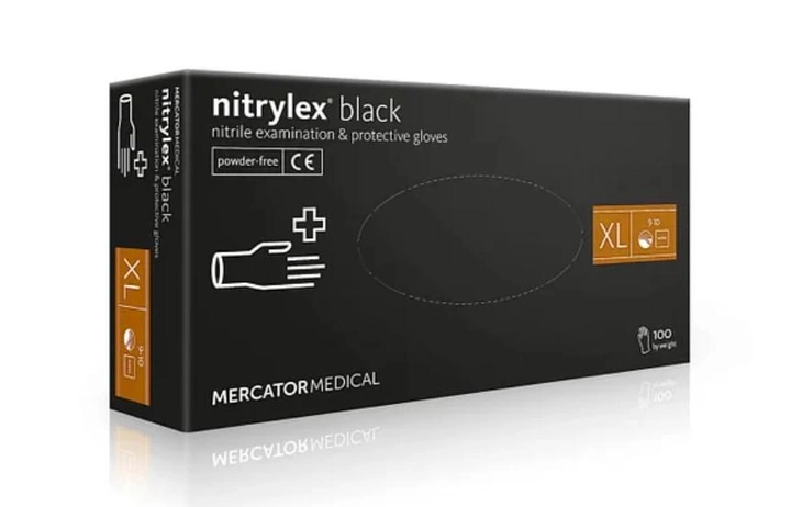 Рукавички нітрилові Nitrylex® Black нестерильні неприпудрені чорні XL (6736084) - зображення 1
