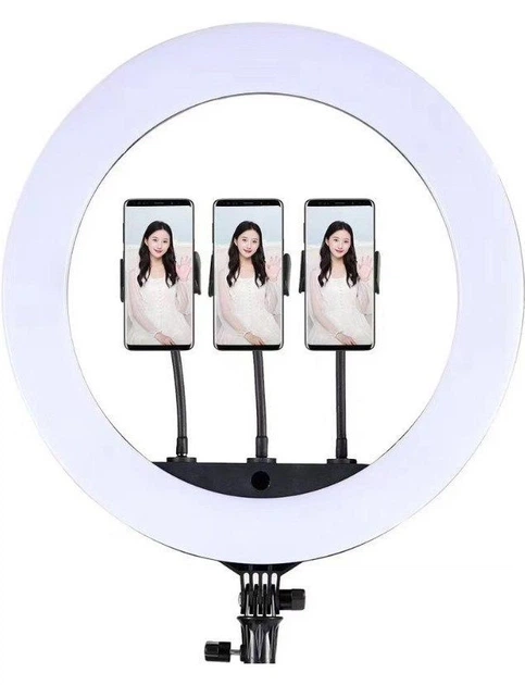 Лампа кольцевая светодиодная Ring Light ZB-F348 Селфи кольцо 45 см Штатив 2 м Пульт ДУ набор для блогера 60W - изображение 3
