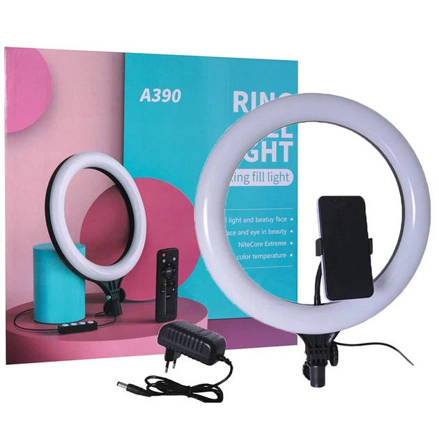 Лампа кольцевая Veron LED Ring Fill Light A390 39 см с держателем для телефона и пультом (on311358653) - Фото 1 Лампа кольцевая Veron LED Ring Fill Light A390 39 см с держателем для телефона и пультом (on311358653) - изображение 1