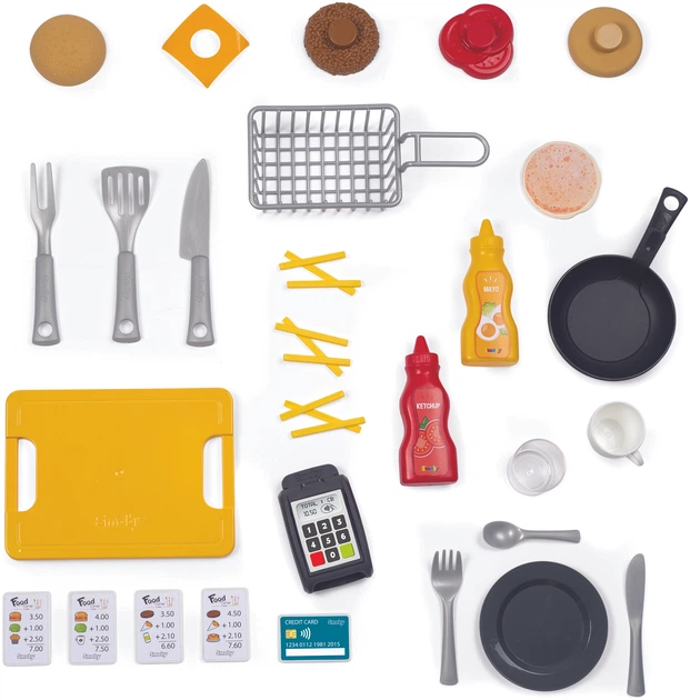 Restauracja interaktywna Smoby Toys 2 w 1 Burger House 29 akcesoriów (310910) (3032163109105) - obraz 5