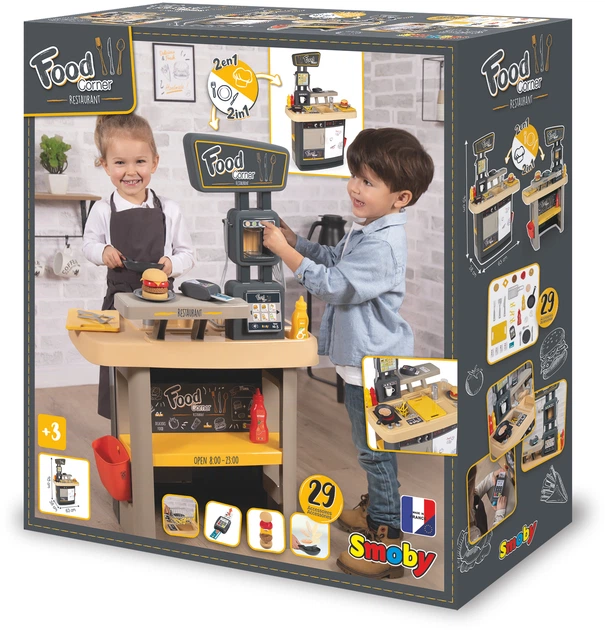 Restauracja interaktywna Smoby Toys 2 w 1 Burger House 29 akcesoriów (310910) (3032163109105) - obraz 16