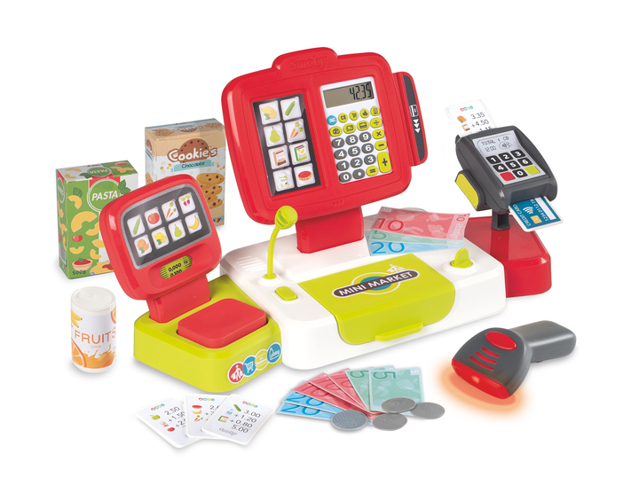 Электронная касса Smoby Toys с терминалом и весами Красная (350111 ...