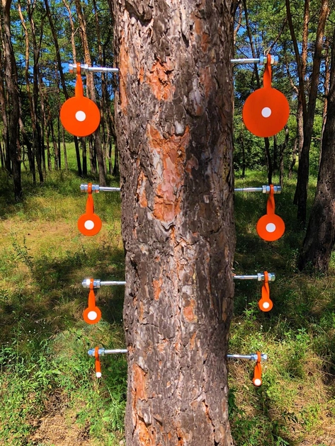 Мінітир "Вертушки в дерево 8 шт мілкан", для калібру 22LR. Сателіт (739) - зображення 1