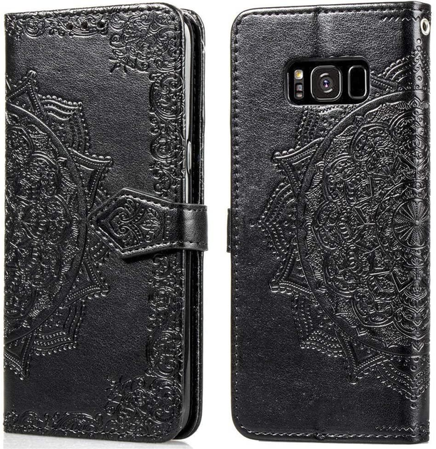 Чехол Vintage для Samsung Galaxy S8 Plus / G955 книжка с узором черный ...