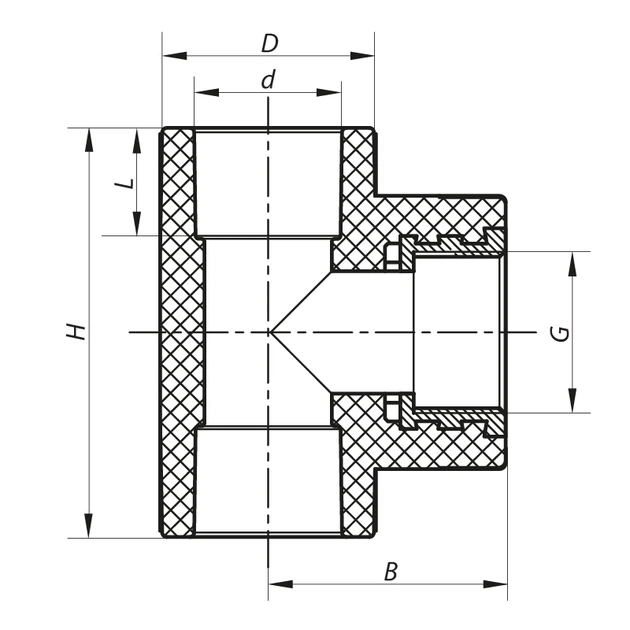 Тройник ВР Koer 32x1F PPR K0107.Pro KP0127 - изображение 2