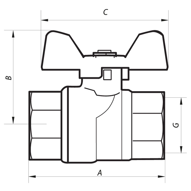 Кран шаровый 1/2" ГГБ (NF.711) NOLF (NF2942) - изображение 2