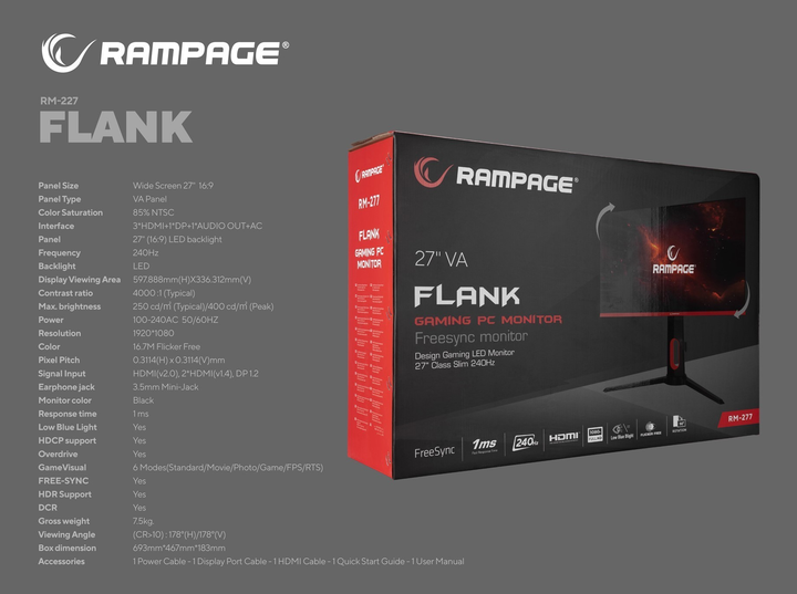 Монітор 27"Rampage RM-277 FLANK - зображення 8