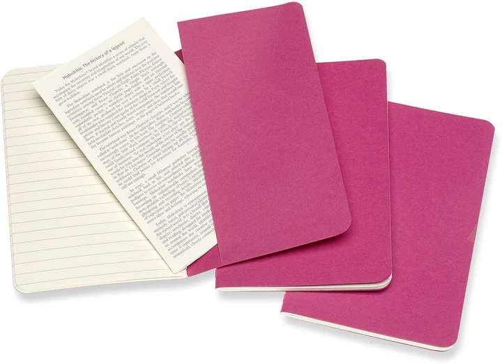 Набор записных книг Moleskine Cahier 9 x 14 см 3 шт по 64 страницы в линейку Розовый (8058647629643) - изображение 4