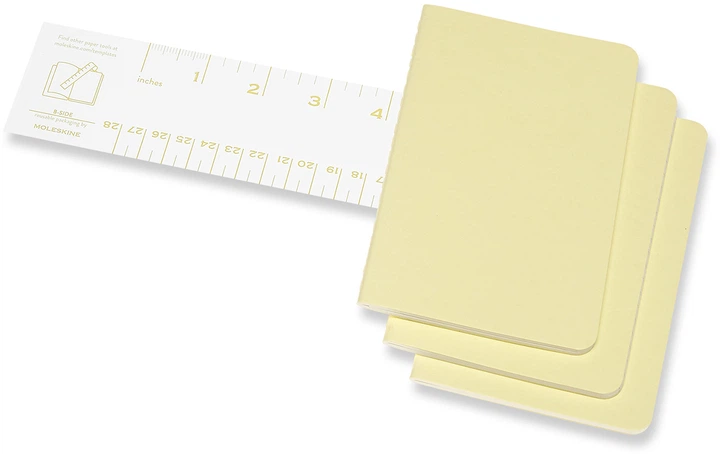 Набор записных книг Moleskine Cahier 9 x 14 см 3 шт по 64 страницы без линовки Желтый (8058647629735) - изображение 3