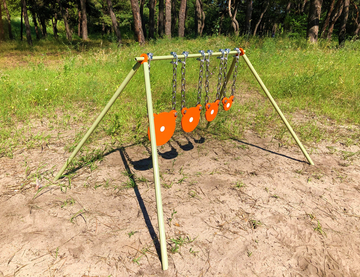 Стійка з мішенями гонгами 125мм, 100мм, 80мм та 50мм, для калібру 22LR. Сателіт (723) - зображення 2