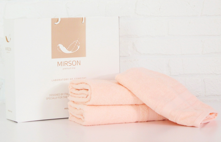 Акція на Набір лазневих рушників MirSon №5080 Elite SoftNess Peach 50х90, 70х140, 100х150 від Rozetka