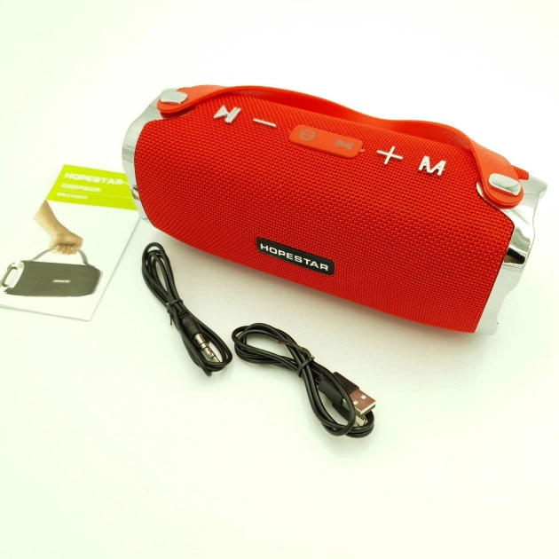 Портативная Bluetooth стерео колонка Hopestar Original 21см Красная (H24) - Фото 9 Портативная Bluetooth стерео колонка Hopestar Original 21см Красная (H24) - изображение 9