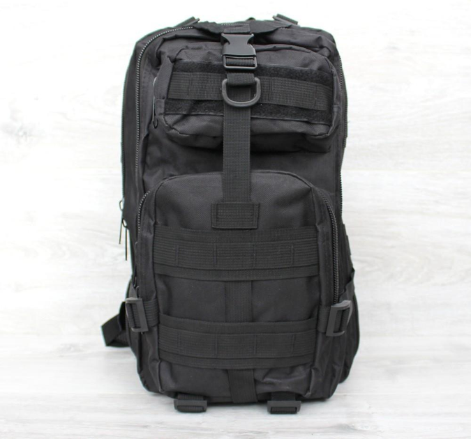 Тактичний рюкзак чоловічий 50410 чорного кольору 41 см х 23 см х 22 см - зображення 1