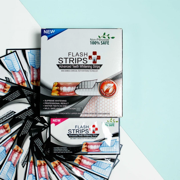 Відбілюючі смужки для зубів FLASH STRIPS Intensive 14 шт - Фото 2 Відбілюючі смужки для зубів FLASH STRIPS Intensive 14 шт - зображення 2