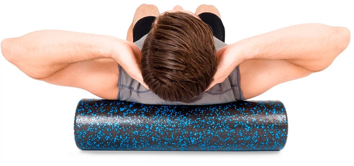 Ролик массажный повышенной плотности ProSource High Density Speckled Foam Roller 61 x 15.2 см Чёрный/синий (ps-2062-sfr-blue-24) - изображение 4