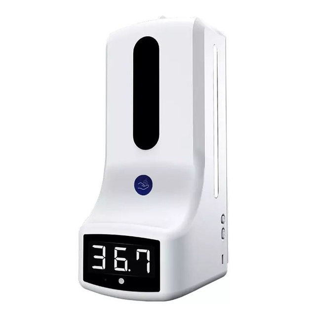 Умный бесконтактный инфракрасный Термометр К-9 с автоматическим диспенсером для дезинфицирующего средства или жидкого мыла - изображение 1