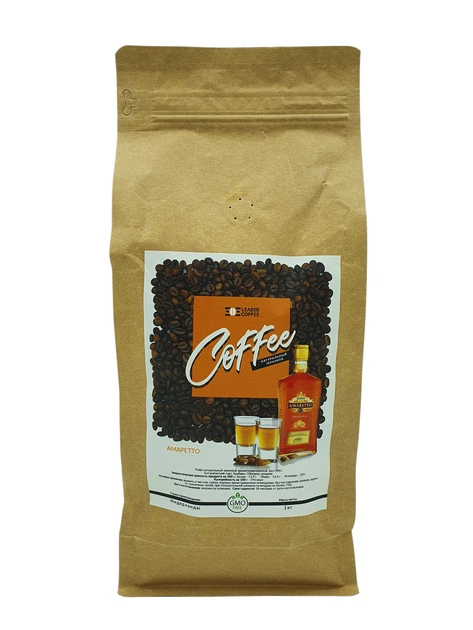Кава в зернах ароматизована Leadercoffee Ukraine Амаретто 100% Арабіка, 1кг - Фото 3 Кава в зернах ароматизована Leadercoffee Ukraine Амаретто 100% Арабіка, 1кг - зображення 3