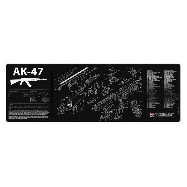 Килимок TekMat 30 см x 91 см з кресленням AK-47 для чищення зброї 7700000019943 - зображення 1