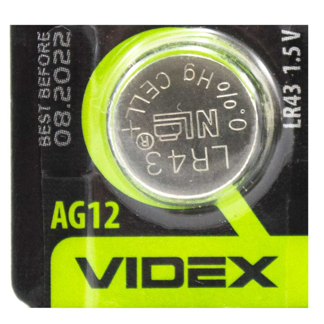 Батарейка Videx AG 12 LR43 1,5V Silver – фото, відгуки, характеристики ...