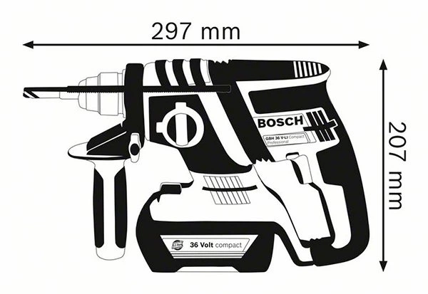 Аккумуляторный перфоратор Bosch Professional GBH 36 V-EC Compact без акб (0611907000) - изображение 6