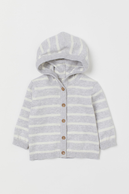 Толстовка H&M 68см серый полоска 23028261551 - изображение 1