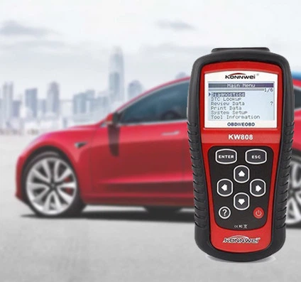 Автомобильный диагностический сканер OBDII/EOBD scanner KW 808 Красный - изображение 2